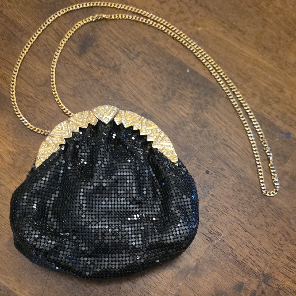 Elegant Black and Gold Evening Bag